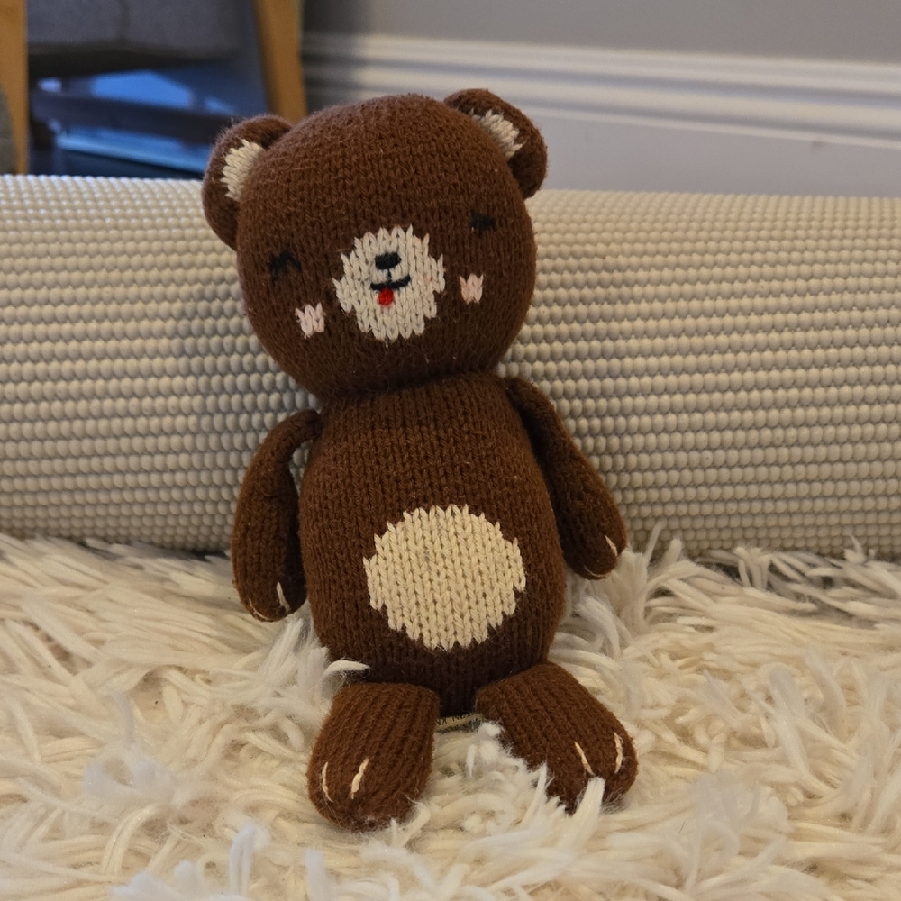 Brown Knitted Teddy Bear Toy